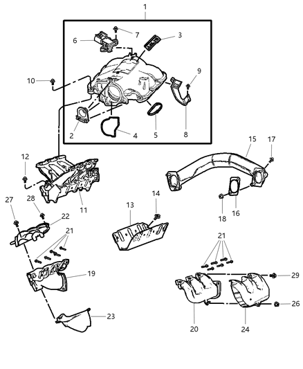 2004 Dodge Grand Caravan Intake Plenum Diagram for 4781578AF