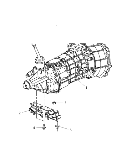 2006 Dodge Ram 1500 Transmission Mount Bracket Diagram for 5037743AC