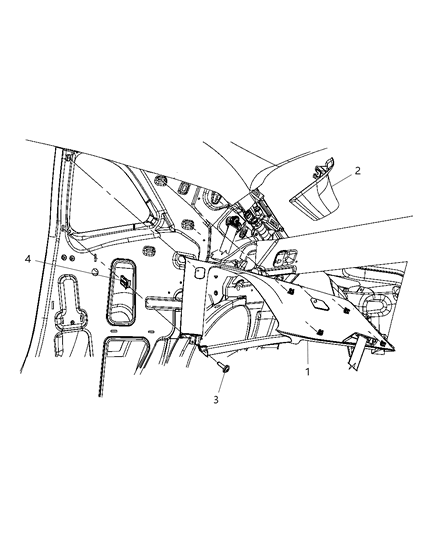2013 Dodge Challenger Upper Quarter Trim, Rear Driver Side Diagram for 1FQ59XDVAF