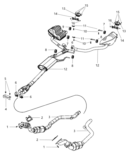 2011 Chrysler 300 Pipe And Converter Front Diagram for 68038393AD