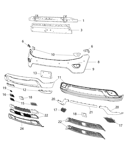 2014 Jeep Grand Cherokee Clip Spring Diagram for 68214314AA