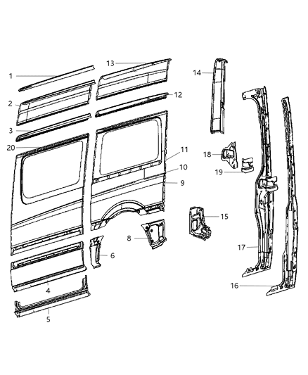 2008 Dodge Sprinter 3500 D-Pillar Diagram 1 - Thumbnail