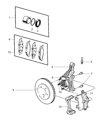 2007 Chrysler Sebring Pad Kit Front Disc Brake Diagram for 5191217AA