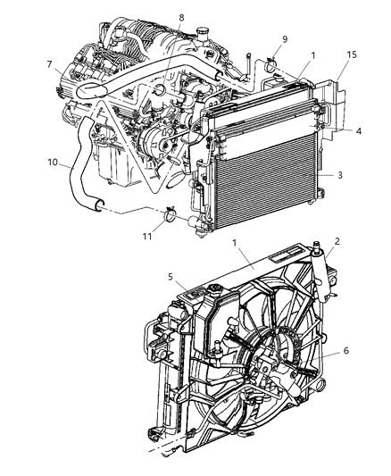 2005 Jeep Grand Cherokee Radiator & Related Parts Diagram 2 - Thumbnail