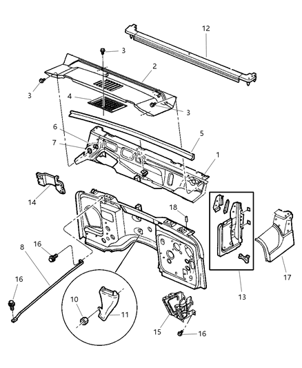 2003 Jeep Wrangler Panel Dash Diagram for 55174644AG