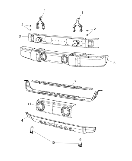 2013 Jeep Wrangler Bumper Diagram 1 - Thumbnail