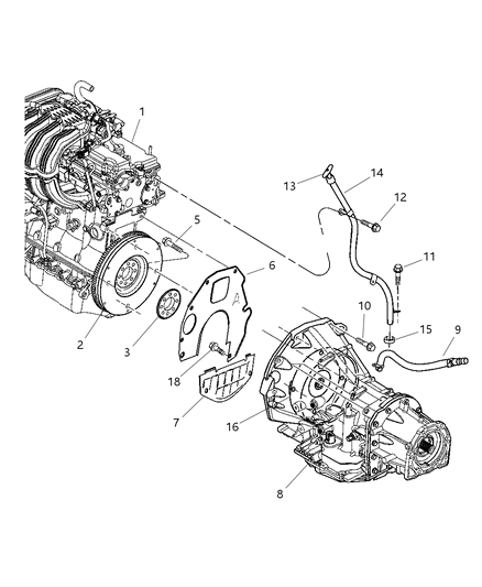 2004 Jeep Wrangler Mounting, Transmission Diagram 1 - Thumbnail