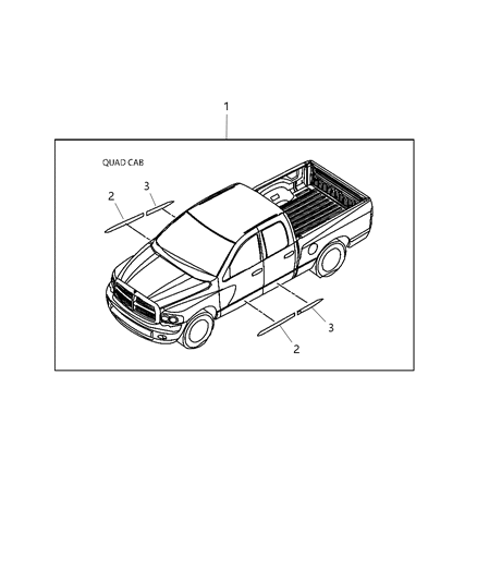 2007 Dodge Ram 3500 Cab Chassis Molding - Chrome Diagram