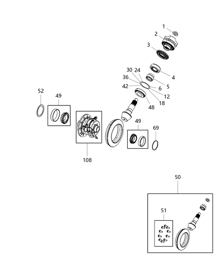 2021 Jeep Wrangler Differential Assembly, Rear Diagram 2 - Thumbnail