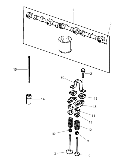 1997 Jeep Cherokee Camshaft & Valves Diagram 3 - Thumbnail