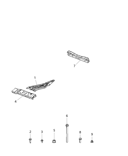 2020 Ram 3500 Cab Chassis(<10K lb.) Underbody Shields And Plates Diagram
