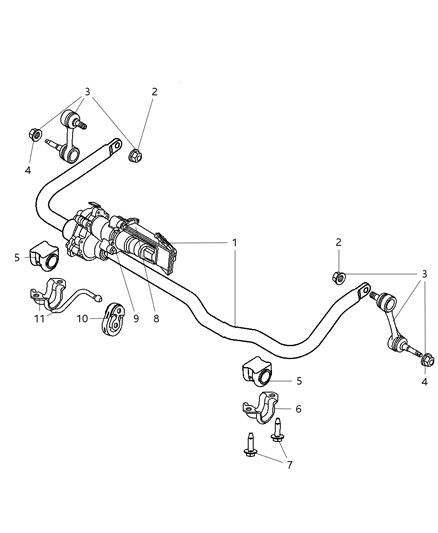 2008 Dodge Ram 2500 Stabilizer Bar Front Diagram for 52121754AD