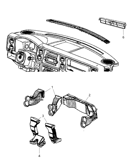 2008 Jeep Commander Baffle Air Diagram for 55037760AD