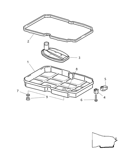 2006 Chrysler Crossfire Oil Pan, Gasket & Filter Diagram 1 - Thumbnail