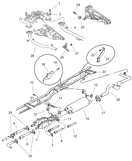 1997 Dodge Ram 3500 Converter, Catalytic, W/Pipes Diagram for 52018122