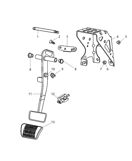 2008 Chrysler PT Cruiser Control Assembly Pad Diagram for 5096037AA