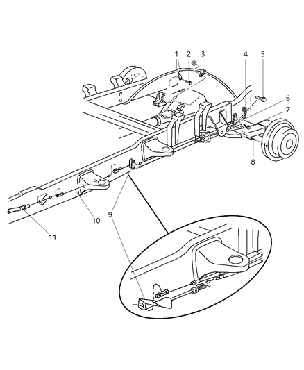 2002 Dodge Ram 3500 Quad & Club Cab Parking Brake Cable Diagram