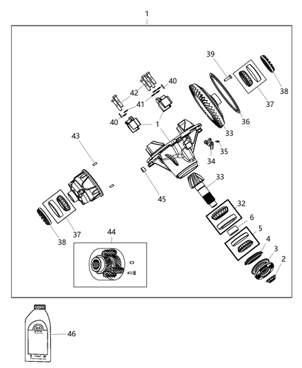 2014 Ram 4500 Differential Assembly of Rear Axle; Differential And Drive Line Diagram