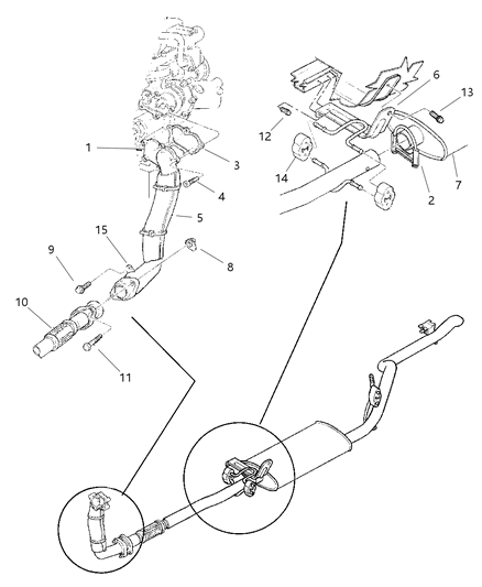 1999 Jeep Cherokee Pipe Exhaust Diagram for 52101111AD