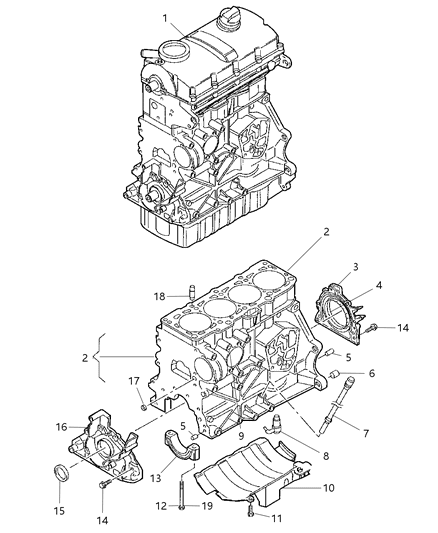 2009 Chrysler Sebring Cylinder Block & Hardware Diagram 2 - Thumbnail