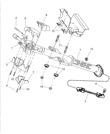 2001 Dodge Viper Intermediate Shaft Diagram for 4763861AB