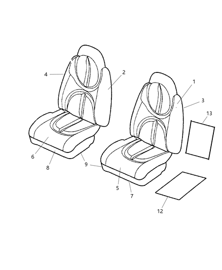 2002 Dodge Durango Front Bucket Seat Diagram 2 - Thumbnail