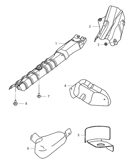2003 Dodge Neon Heat Shield Diagram for 4656673AA