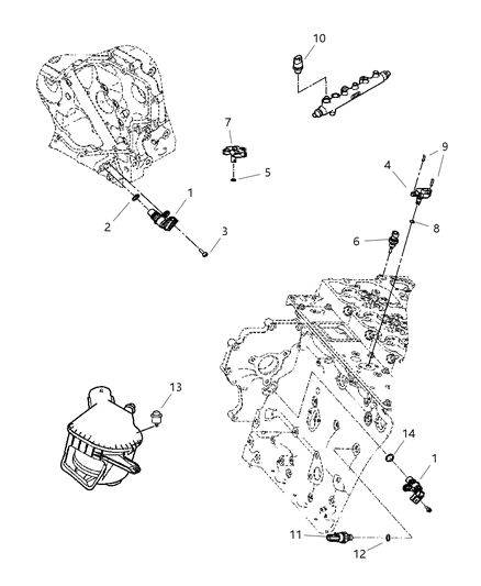 2004 Dodge Ram 1500 Sensor Temperature / Pressure Diagram for 5093103AA