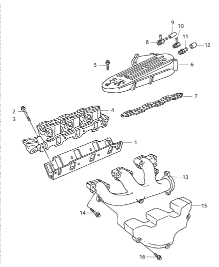 1997 Dodge Intrepid Manifolds - Intake & Exhaust Diagram 1 - Thumbnail
