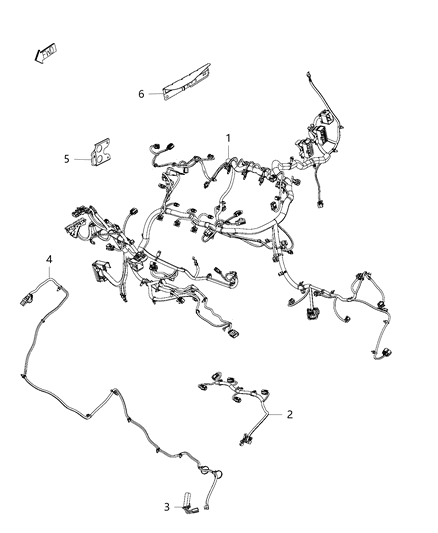 Engine Harness Diagram for 68342077AC