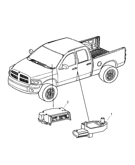 2004 Dodge Ram 3500 Module Occupant Restraint Diagram for 56043702AF