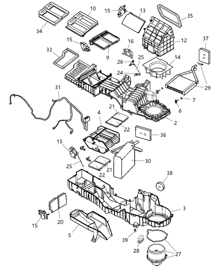 2007 Dodge Ram 3500 Cab Chassis Air Conditioner & Heater Unit Diagram 2 - Thumbnail