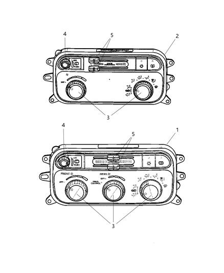 2001 Dodge Durango Control A/C And Heater - Auxiliary Diagram for 55055904AA