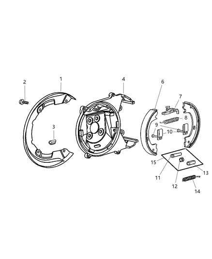2003 Chrysler Sebring Sedan & Convertible Brake Assembly, Parking Diagram