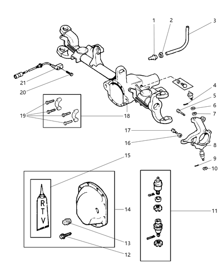 1997 Jeep Grand Cherokee Housing - Front Axle Diagram 2 - Thumbnail