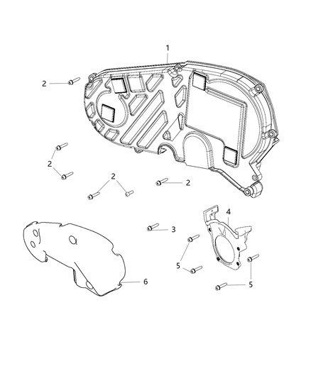 2014 Jeep Cherokee Bolt Hexagon Flange Head M6X25 Diagram for 6106629AA
