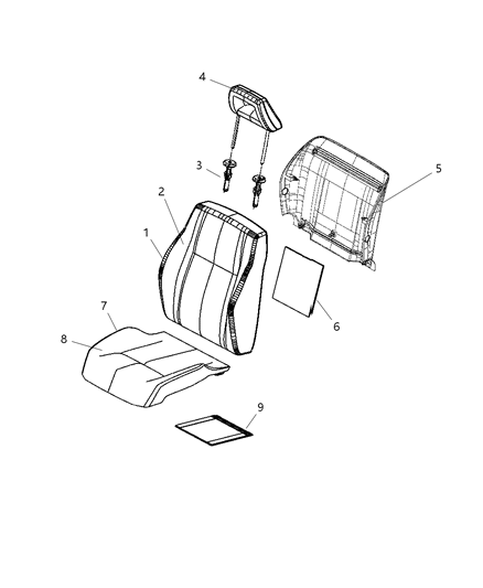 2008 Dodge Caliber Front Seat - Bucket Diagram 5 - Thumbnail