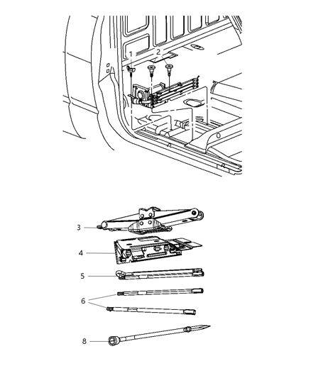 2009 Dodge Ram 3500 Pickup Jack Assembly Diagram
