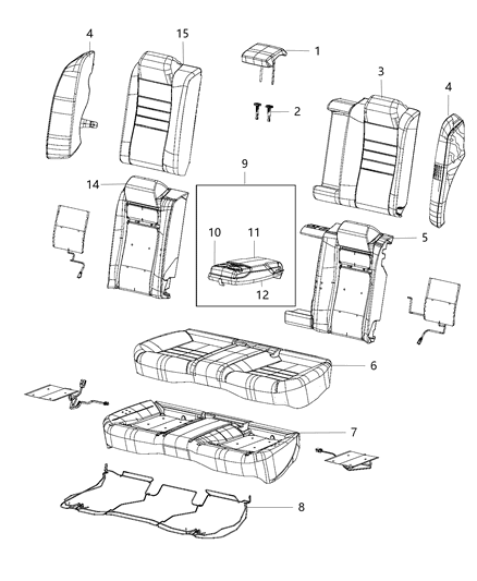 2018 Chrysler 300 Rear Seat - Split Diagram 3 - Thumbnail