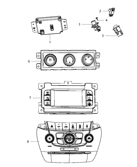 2011 Dodge Journey Control A/C And Heater - Auxiliary Diagram for 55111313AB