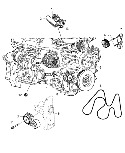 2008 Dodge Ram 3500 Pickup Generator/Alternator & Related Parts Diagram 1 - Thumbnail