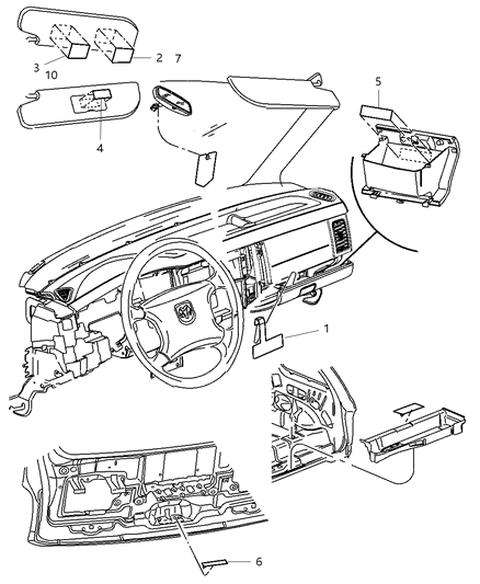 2004 Dodge Durango Caution Label Diagram for 5108001AB