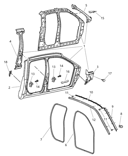 2004 Dodge Ram 2500 Aperture Panel Bodyside Diagram 2 - Thumbnail
