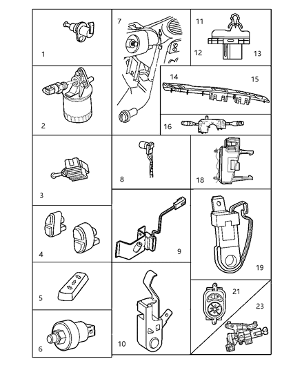 1999 Chrysler Sebring Power Steering Pressure Switch, Front Diagram for 4606045