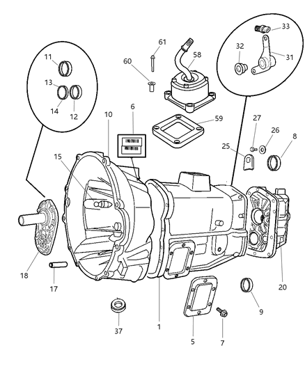 2004 Dodge Ram 1500 Fork Shaft Diagram for 52087542