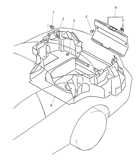 2004 Chrysler Sebring Cargo Net Anchor Diagram for MR381533