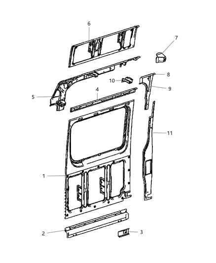 2008 Dodge Sprinter 2500 Bracket D Pillar Diagram for 68005144AA
