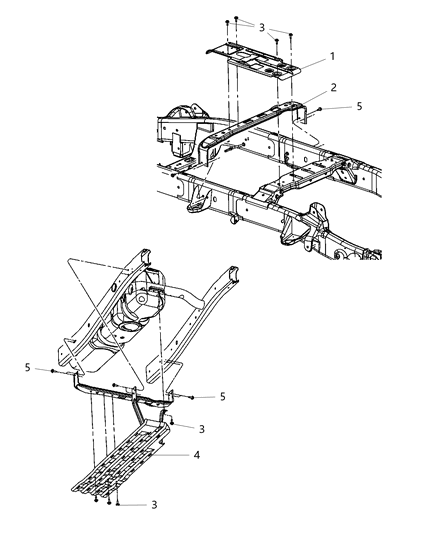 2013 Ram 3500 Pickup Underbody Plates & Shields Diagram