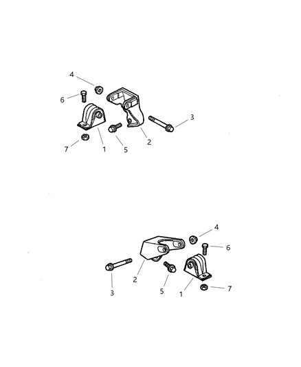 1997 Jeep Wrangler Engine Mounting, Front Diagram 2 - Thumbnail