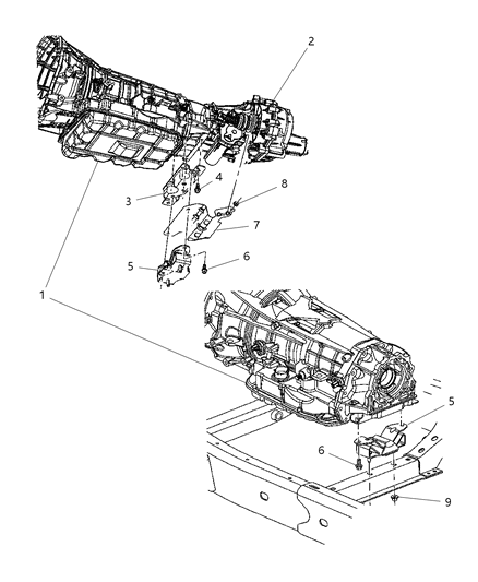 2007 Chrysler Aspen Mount, Transmission Diagram 2 - Thumbnail